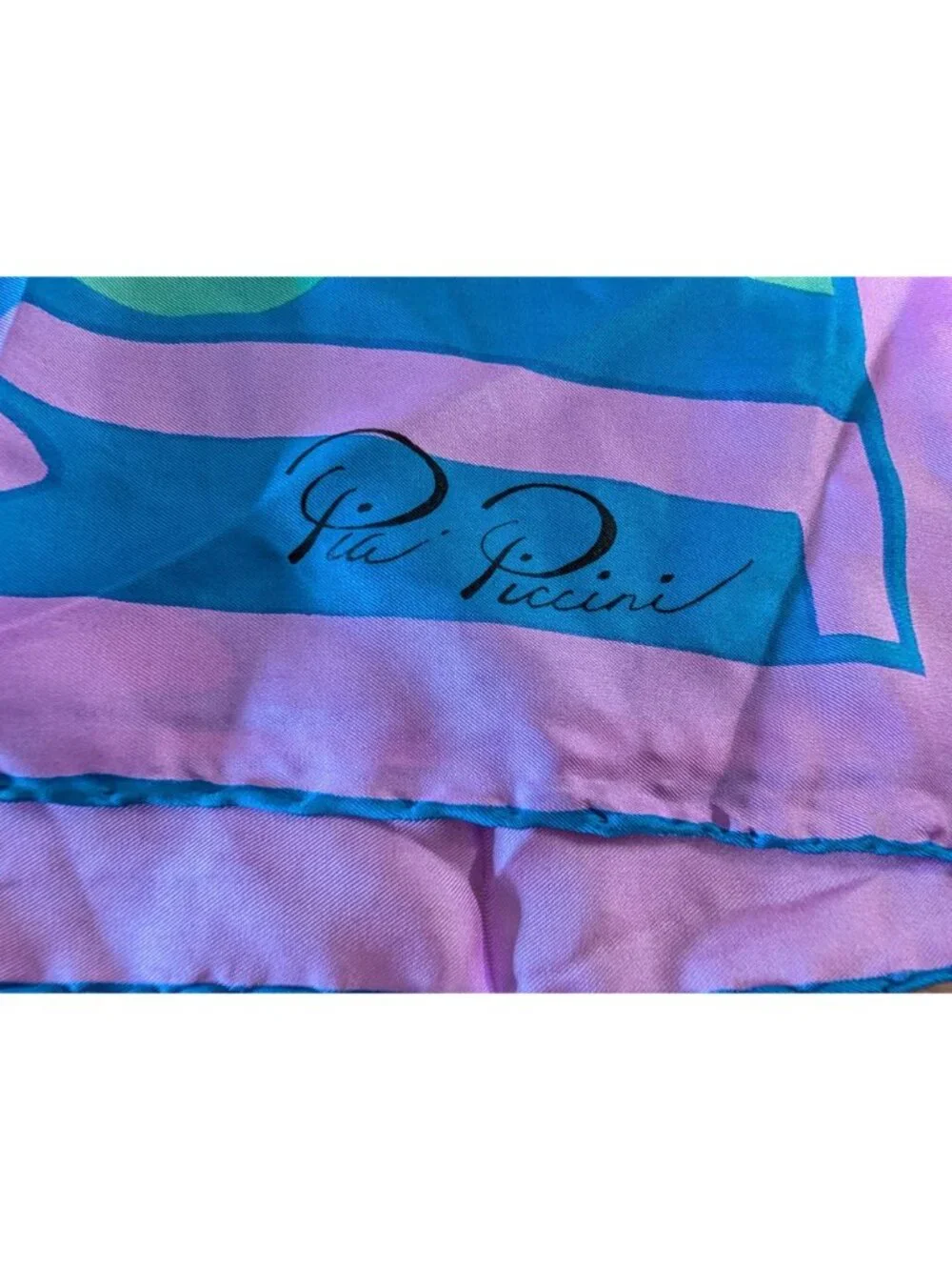 Pia Piccini Vintage Silk Scarves Geometric & Floral Patterns Made In Switzerland